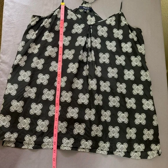 Madewell top women 2 100% silk ornamental clover pattern spaghetti strap tank - Picture 8 of 8